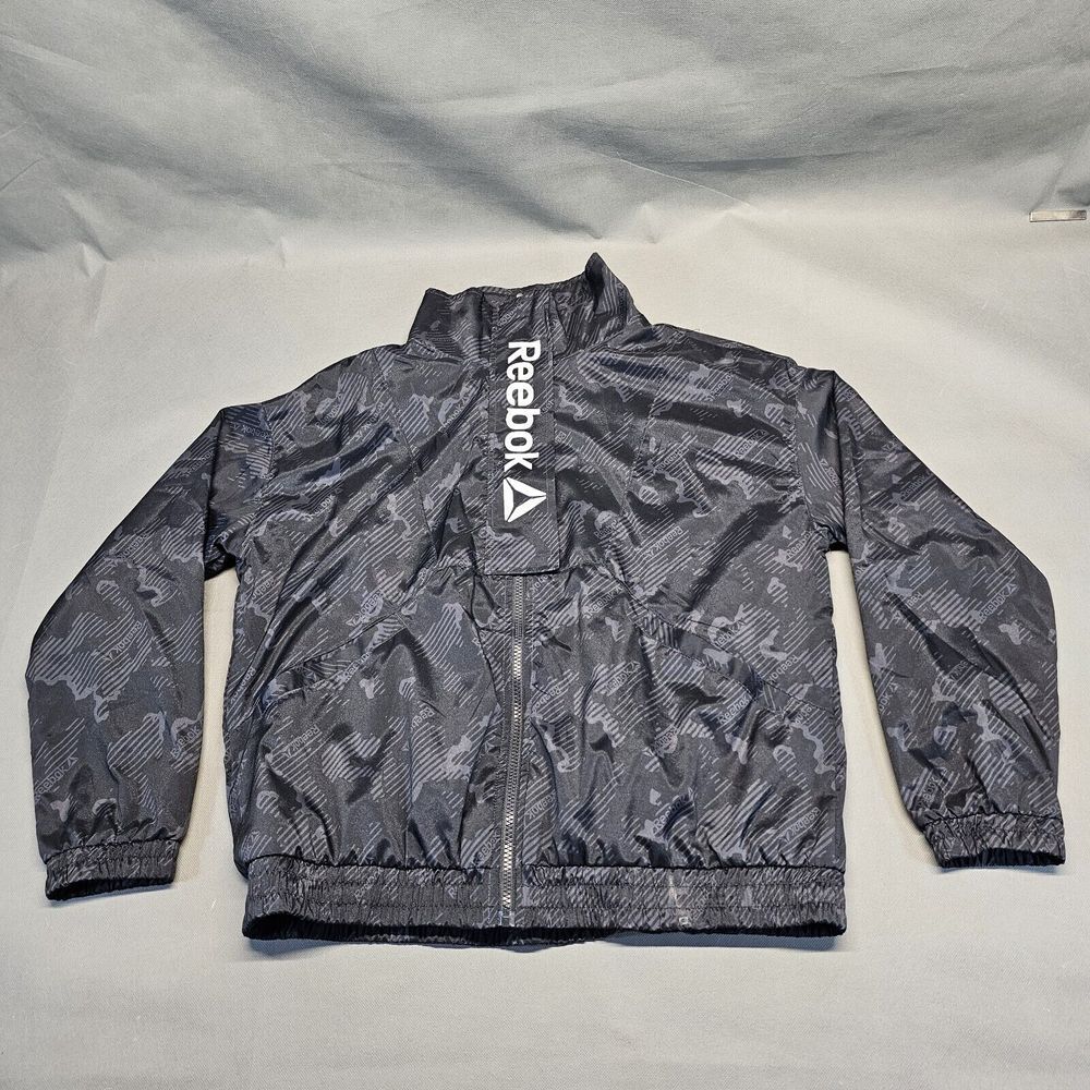 Reebok‎ Black Printed Track Jacket Mens Size Medium